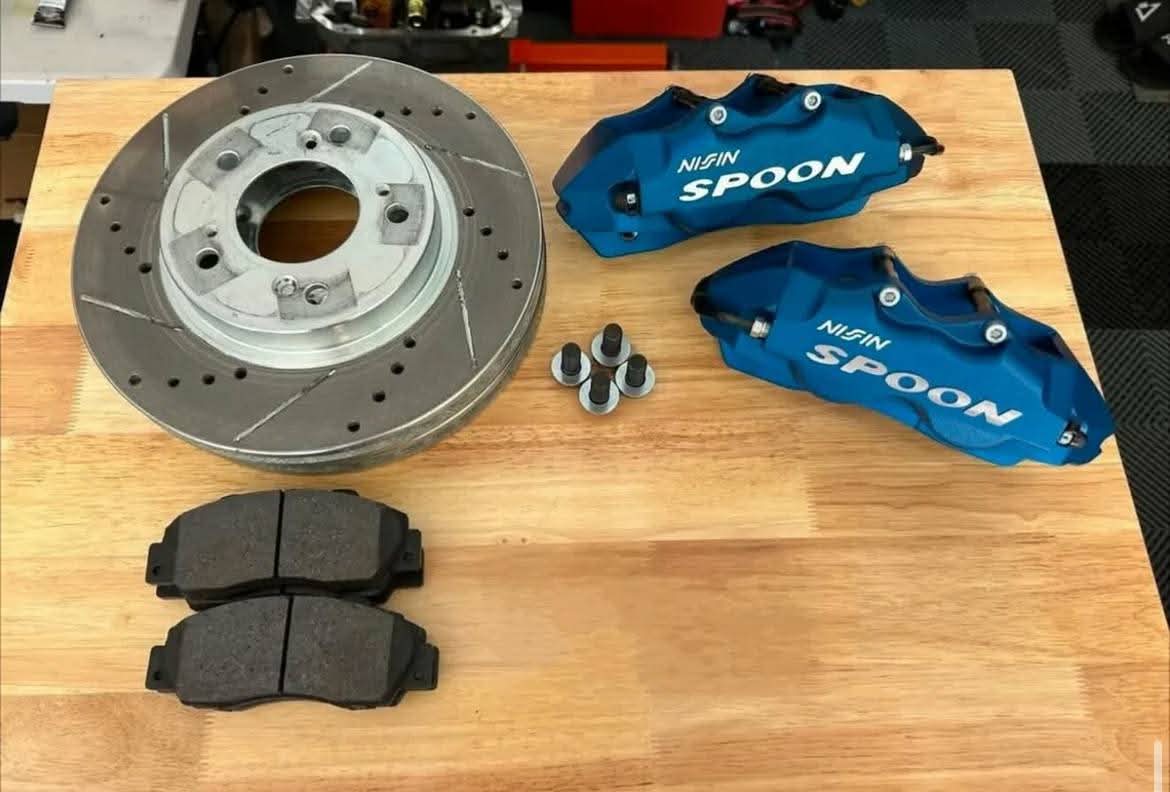 Spoon Sports 4-Pot Twin Block Calipers w/ Rotors Pads