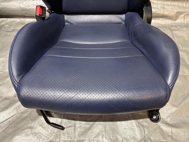 2000-2005 Honda S2000 OEM Blue Leather Seats / Pair *DAMAGE* - Image 3