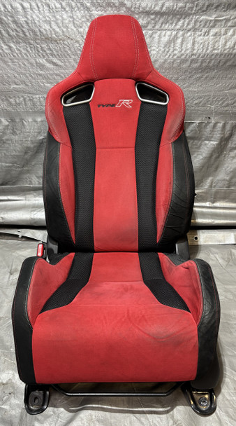 2017-2021 FK8 Honda Civic Type R Front Bucket Seats / Red Suede / Pair - Image 2