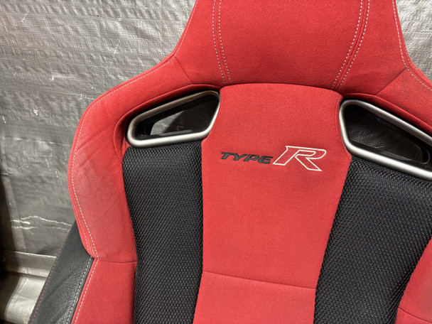 2017-2021 FK8 Honda Civic Type R Front Bucket Seats / Red Suede / Pair - Image 5