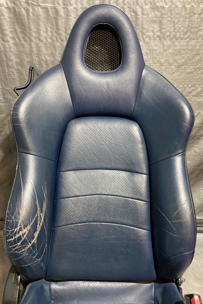 2000-2005 Honda S2000 OEM Blue Leather Seats / Pair *DAMAGE* - Image 2