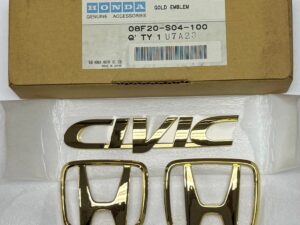 Genuine Honda Accessory [1996-2000 Civic] Gold Emblem Kit EK9 EK4 SiR Si EJ